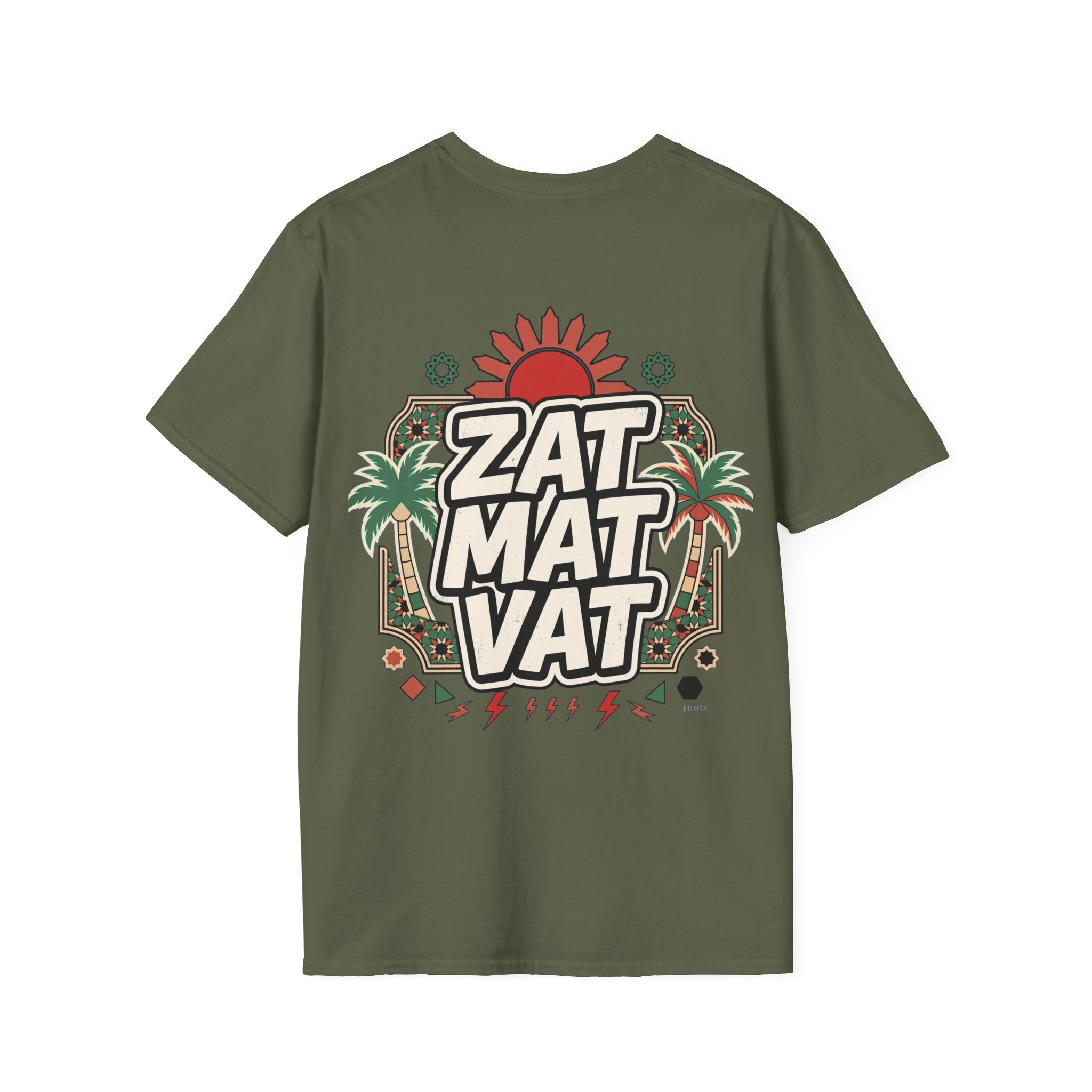 Zat Mat Vat Tropical Pop T-Shirt — Bright Hawaiian Graphic Tee - LUMÏA