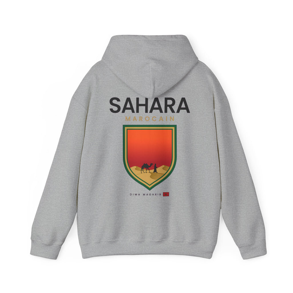 Sahara Marocain Hoodie — Desert Crest Graphic Pullover - LUMÏA