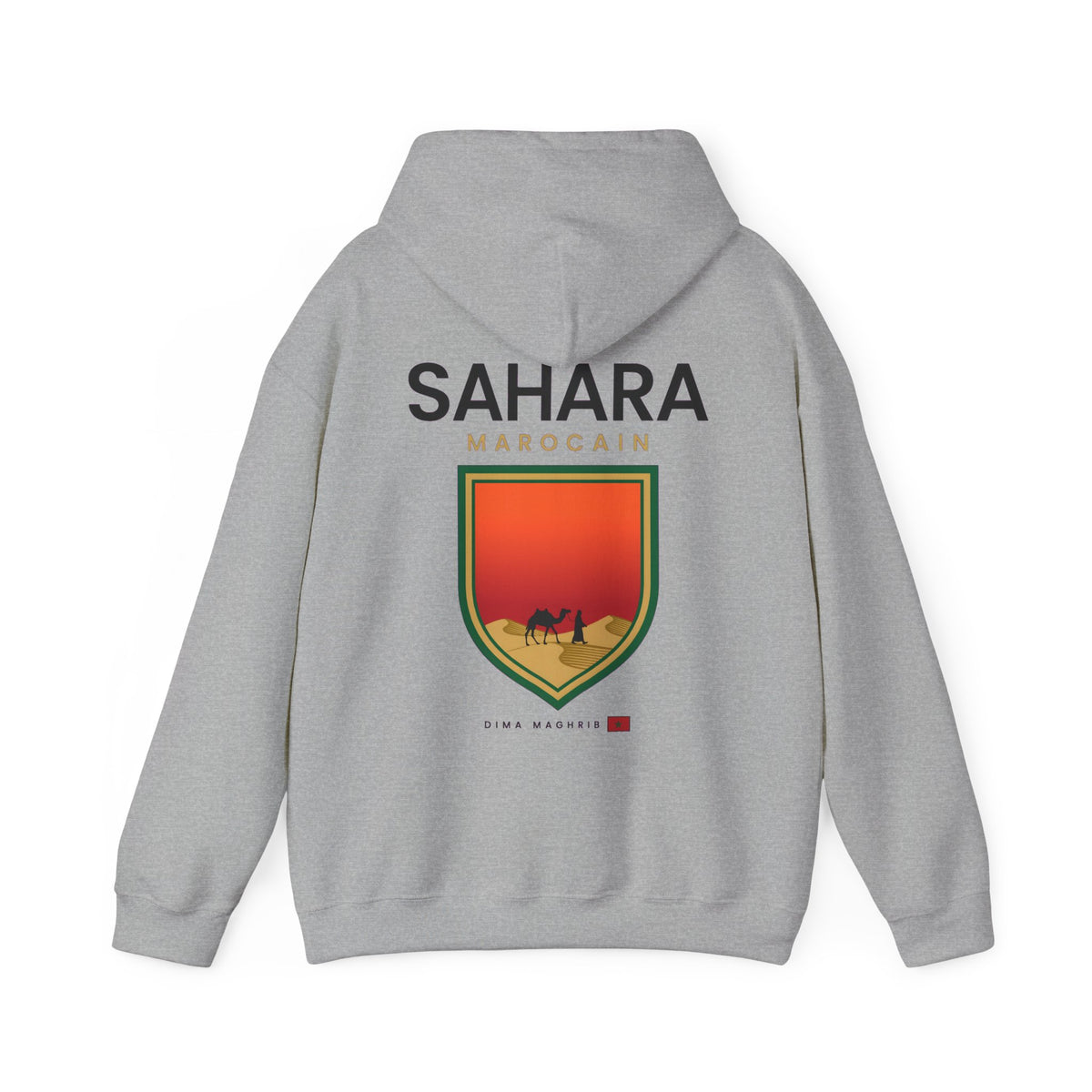 Sahara Marocain Hoodie — Desert Crest Graphic Pullover - LUMÏA