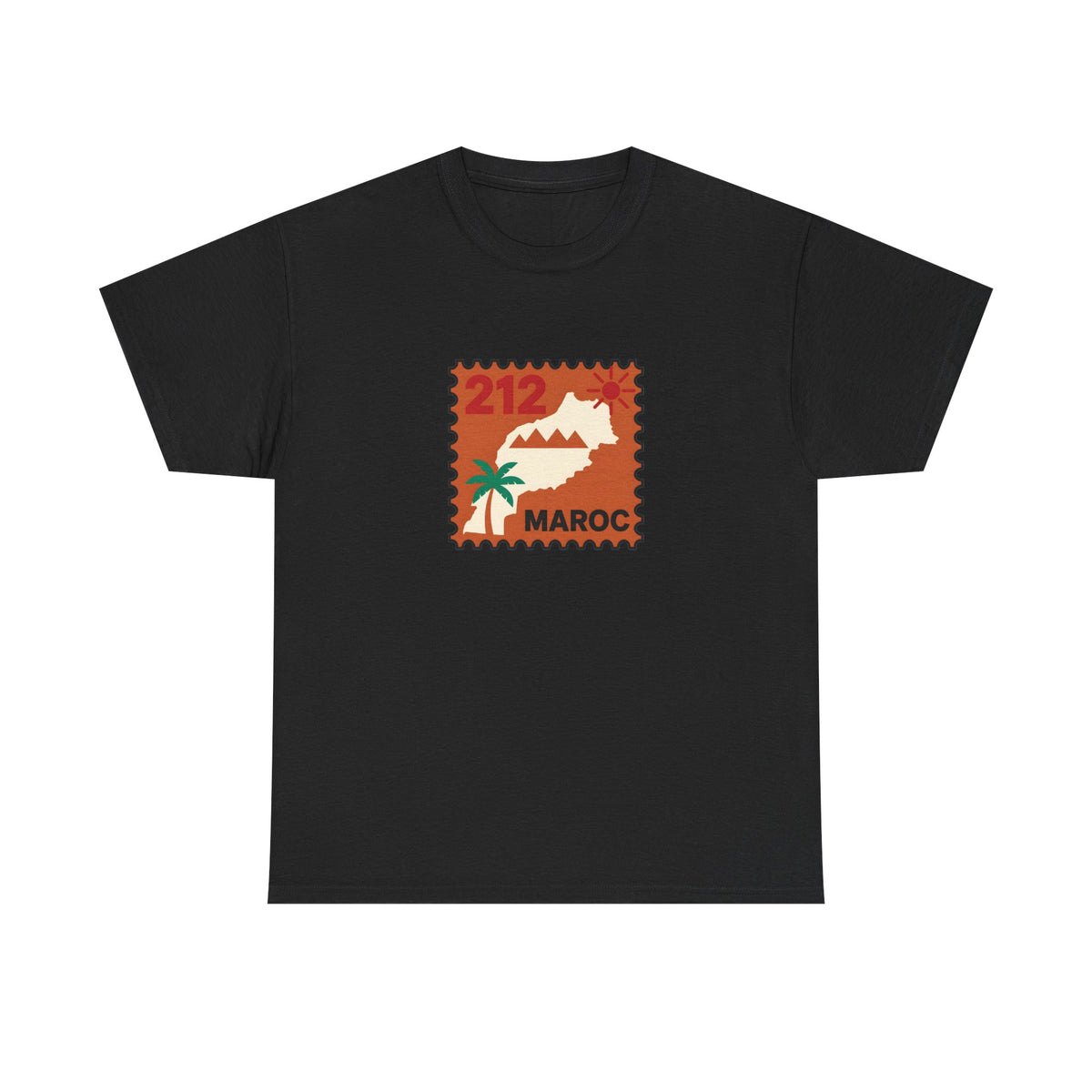 T-shirt Timbre Maroc 212 — Style voyage vintage - LUMÏA