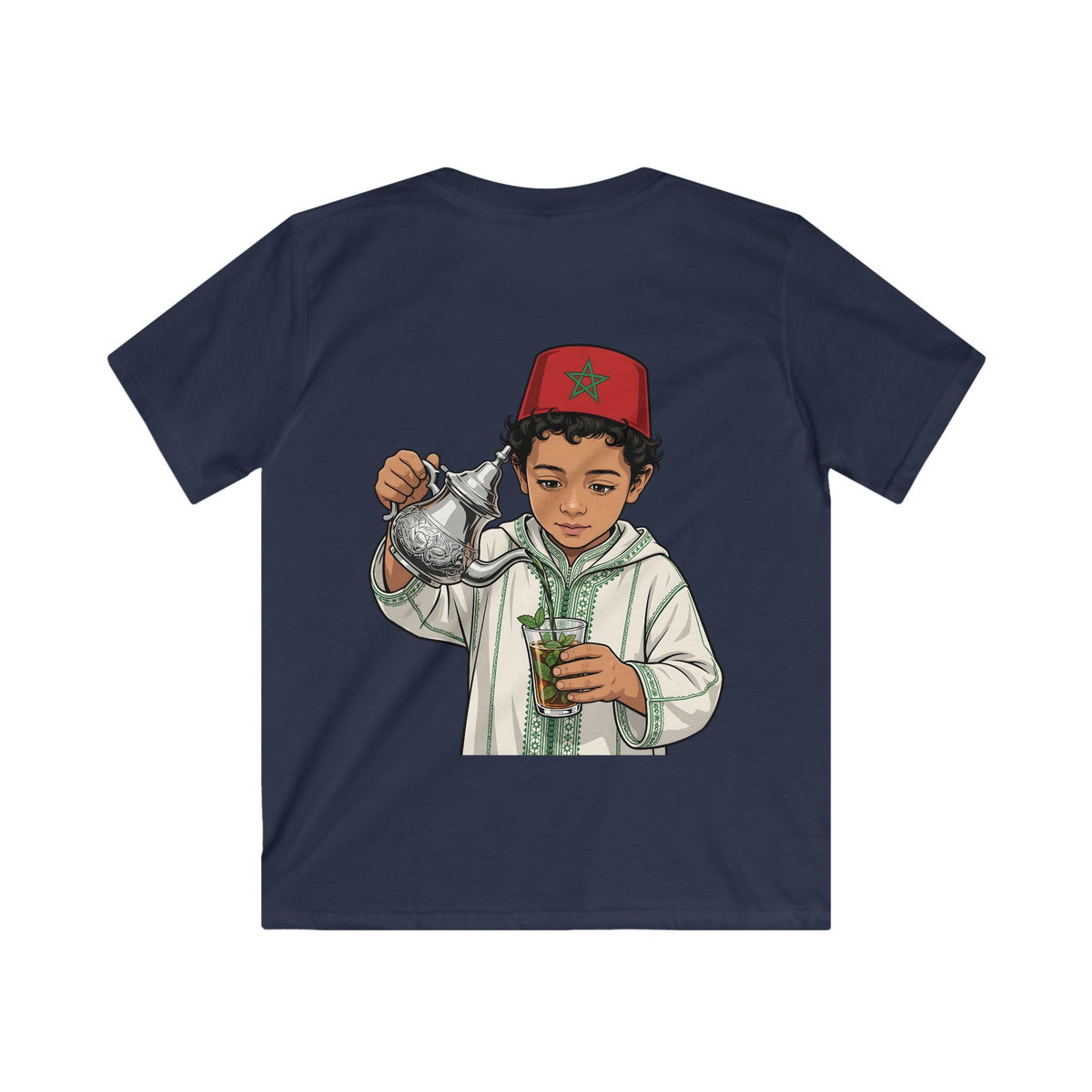 T-shirt enfant — Petit garçon servant le thé marocain (212 Rabat)
