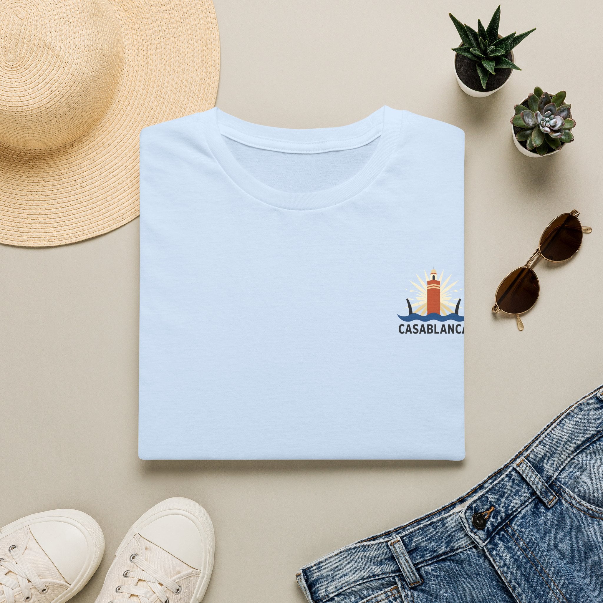 T-shirt Casablanca — Skyline minimaliste de la ville
