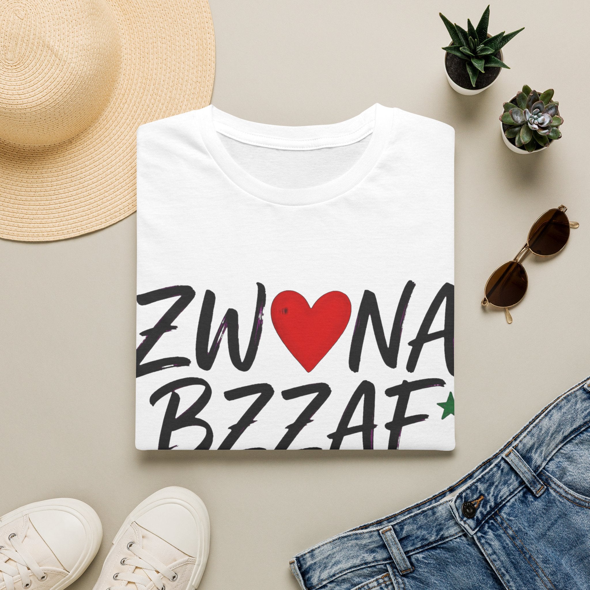 T-Shirt — Zwna Bzzaf Heart Logo Tee (Meaning: Very Beautiful) - LUMÏA
