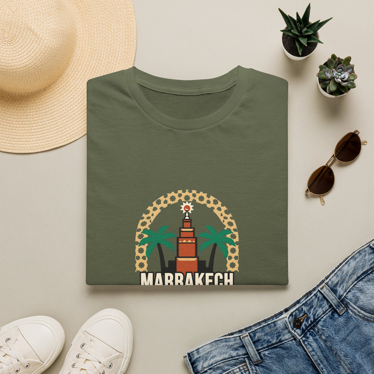T-shirt Marrakech Palmiers — Souvenir de voyage au Maroc - LUMÏA
