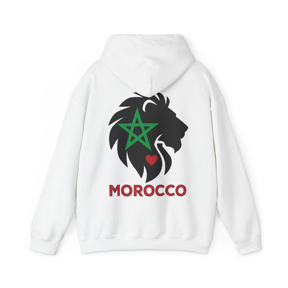 Sweat à capuche Lion du Maroc – Étoile verte et cœur rouge - LUMÏA