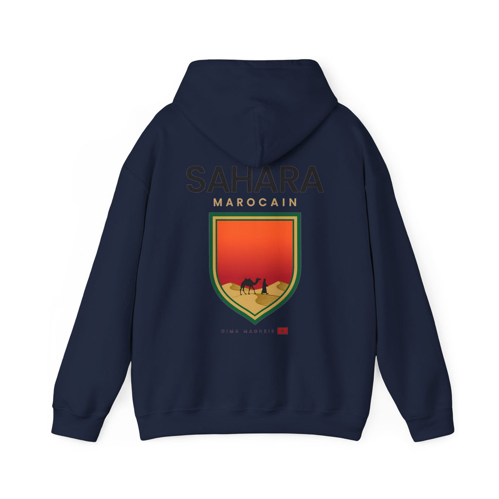 Sahara Marocain Hoodie — Desert Crest Graphic Pullover - LUMÏA