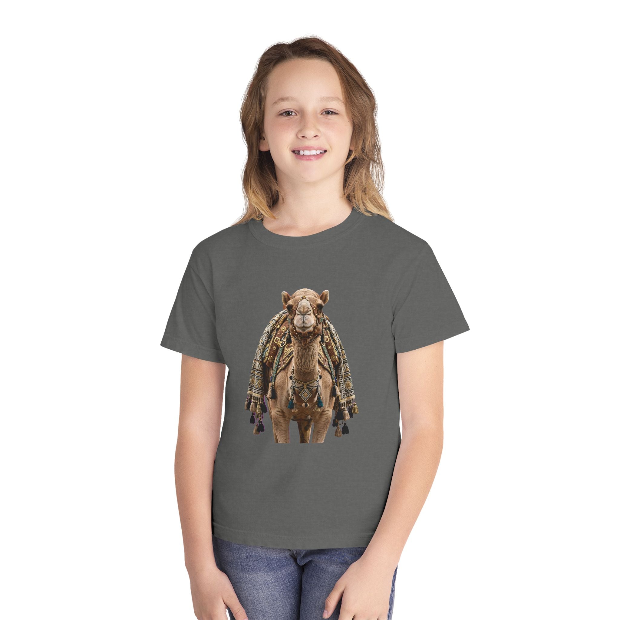 Youth Tee — Cute Camel Graphic Shirt (Boho Desert Vibe)
