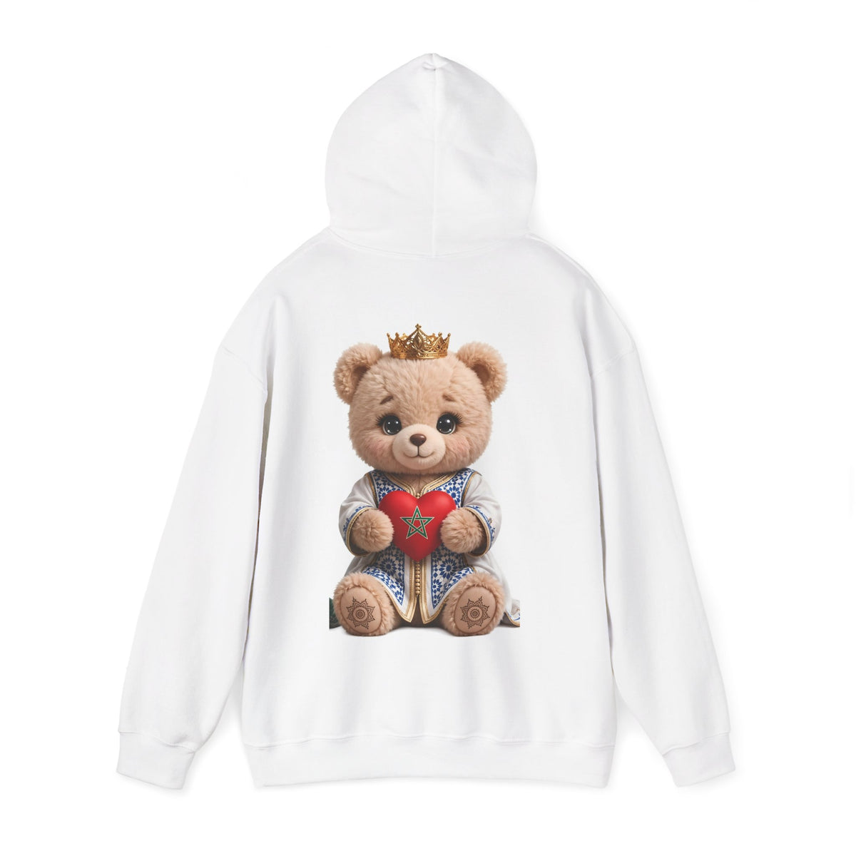 Teddy Bear Hoodie — Cute Crowned Bear Holding Heart Pullover - LUMÏA