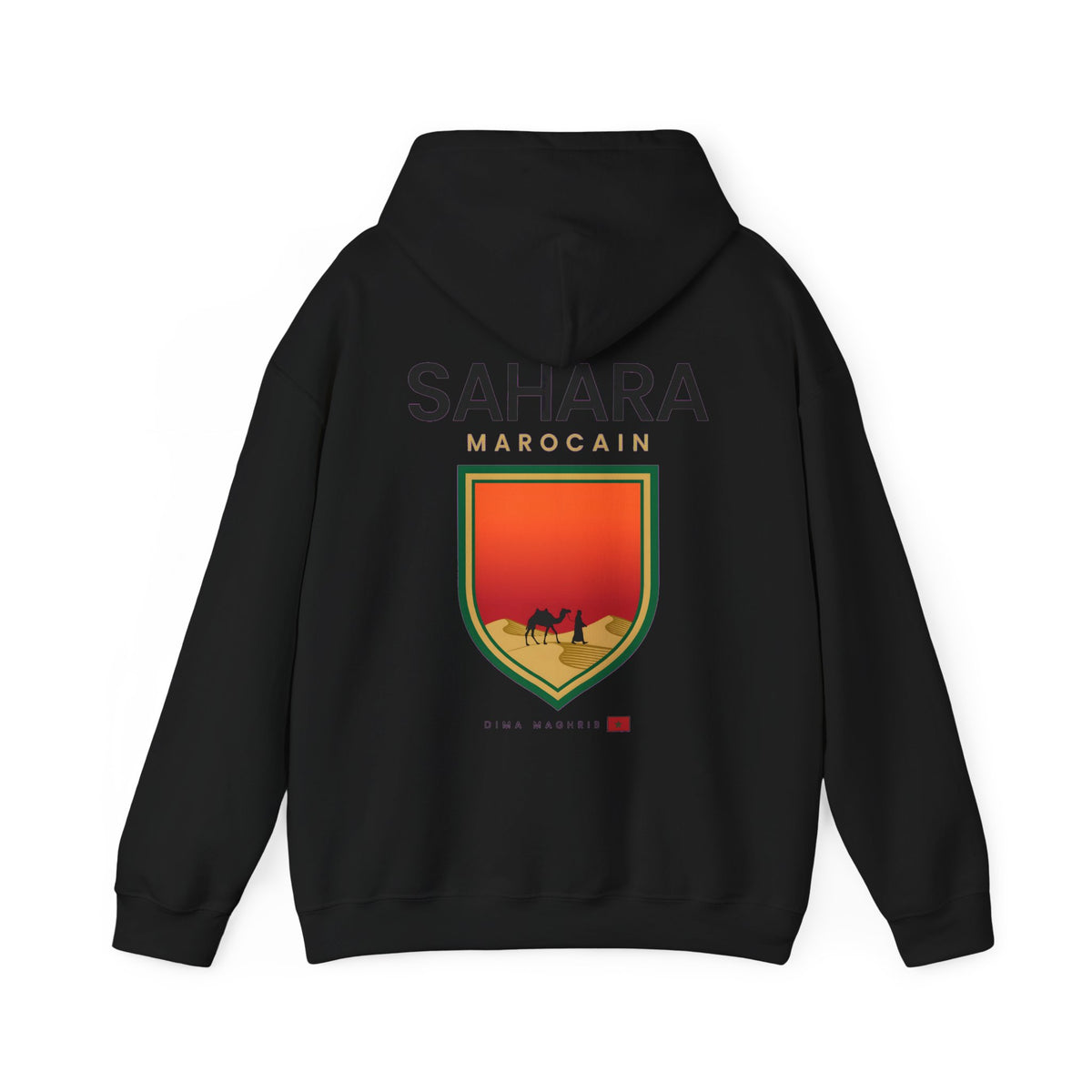Sahara Marocain Hoodie — Desert Crest Graphic Pullover - LUMÏA
