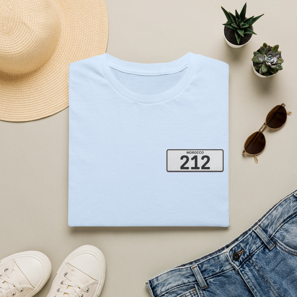 T-Shirt — Morocco 212 Minimal License Plate Design