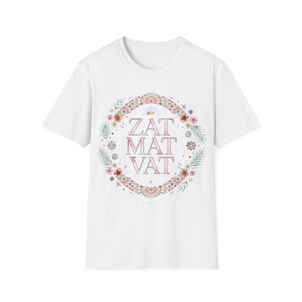 Zat Mat Vat Floral Yoga T‑Shirt — Boho Mindfulness Tee
