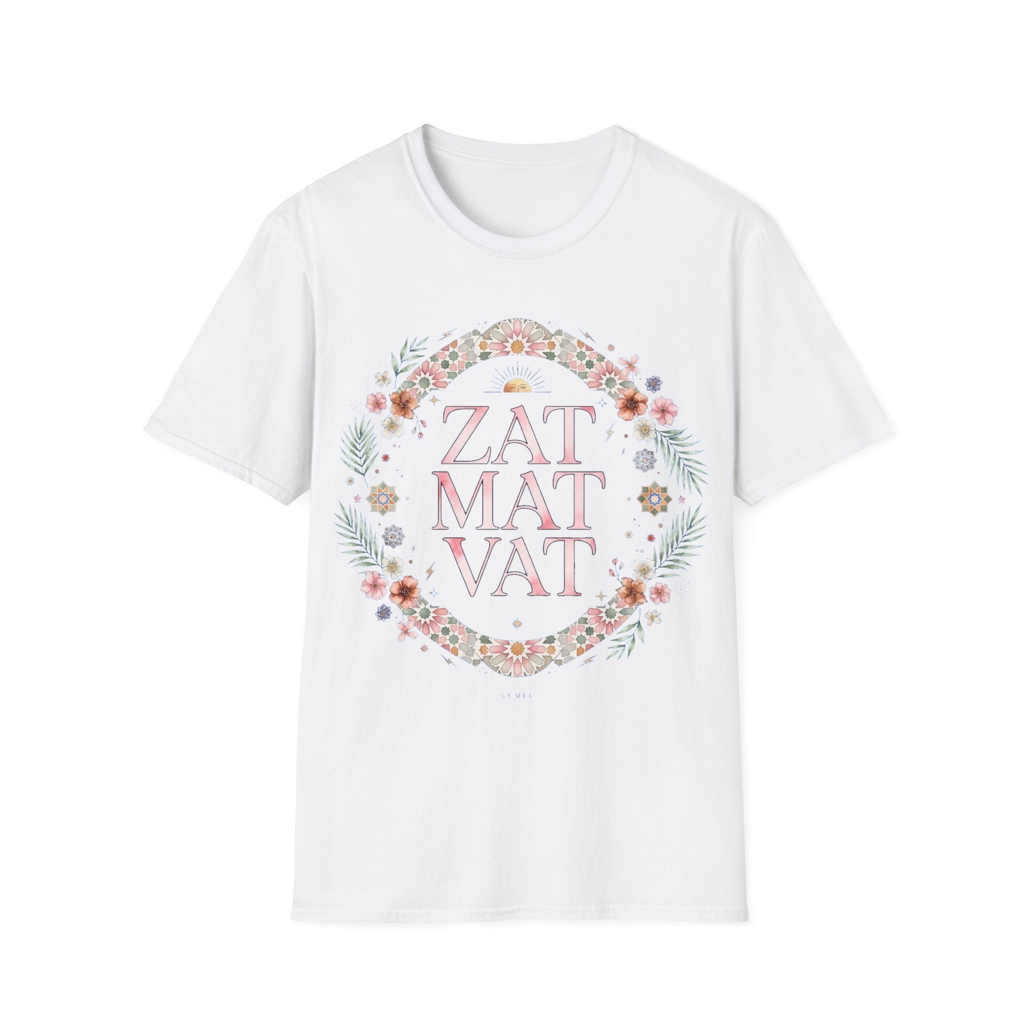 Zat Mat Vat Floral Yoga T‑Shirt — Boho Mindfulness Tee