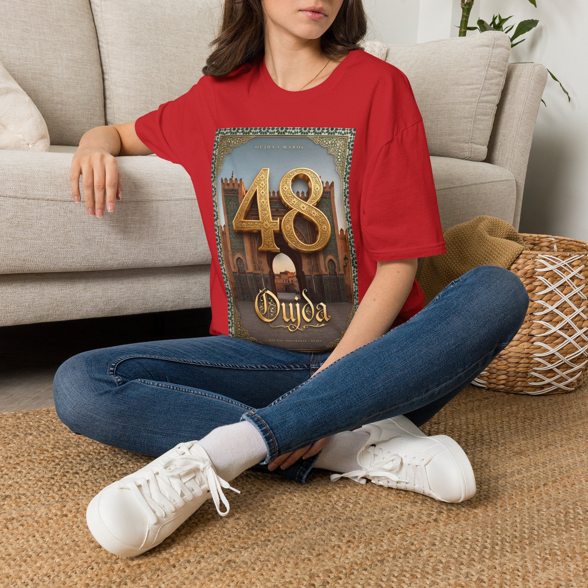 48 Oujda Souvenir T-Shirt — Vintage Moroccan Cityscape Tee