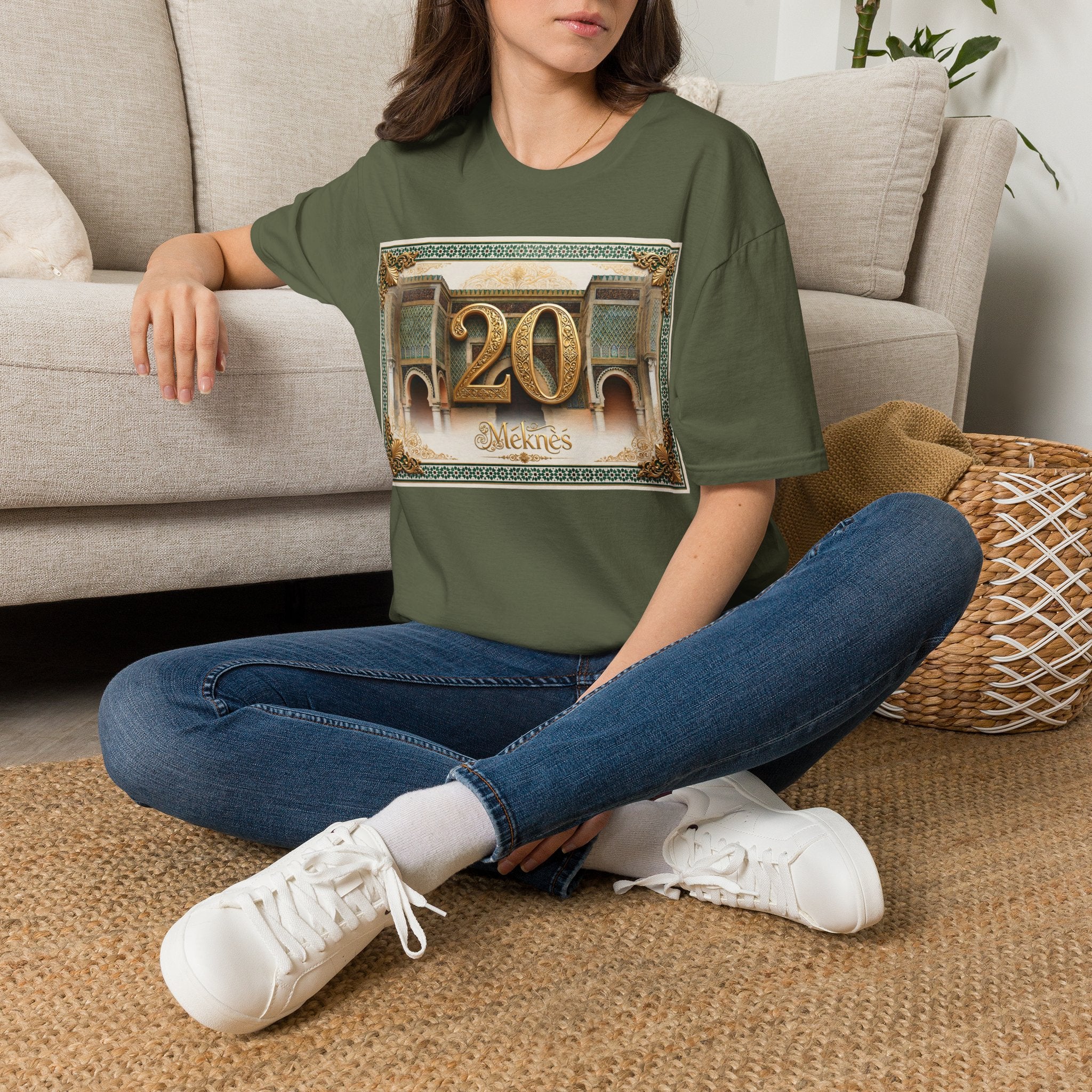 20th Birthday Moroccan Palace T-Shirt — Gold Zellige Anniversary Graphic Tee - LUMÏA