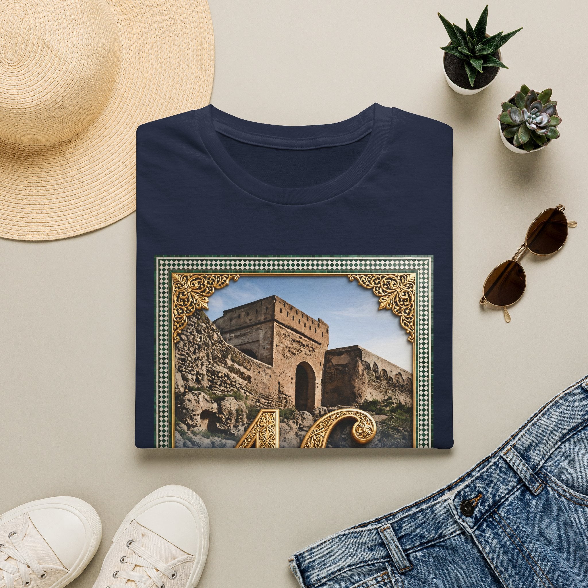 46 Meknès Ramparts T-Shirt — Moroccan Ancient Walls Graphic Tee - LUMÏA