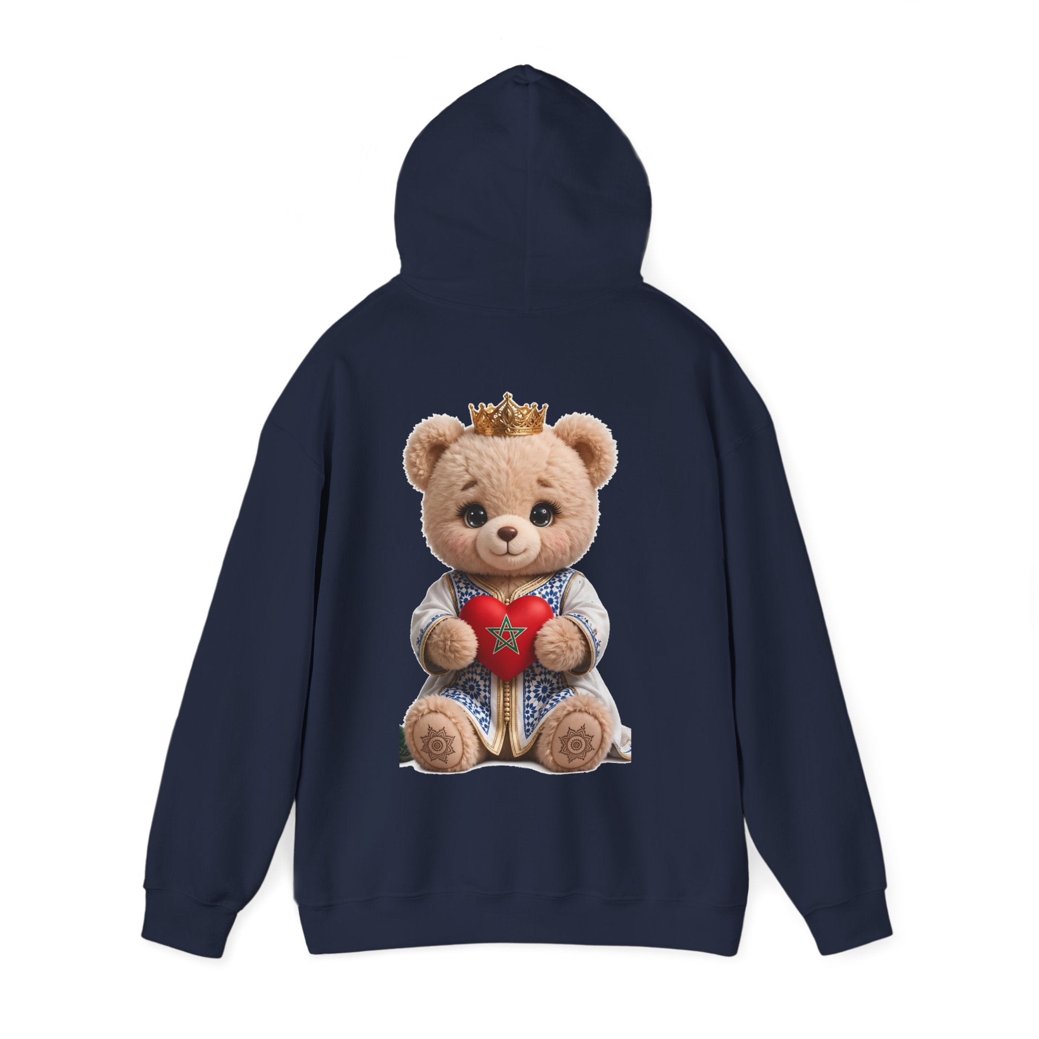 Teddy Bear Hoodie — Cute Crowned Bear Holding Heart Pullover - LUMÏA
