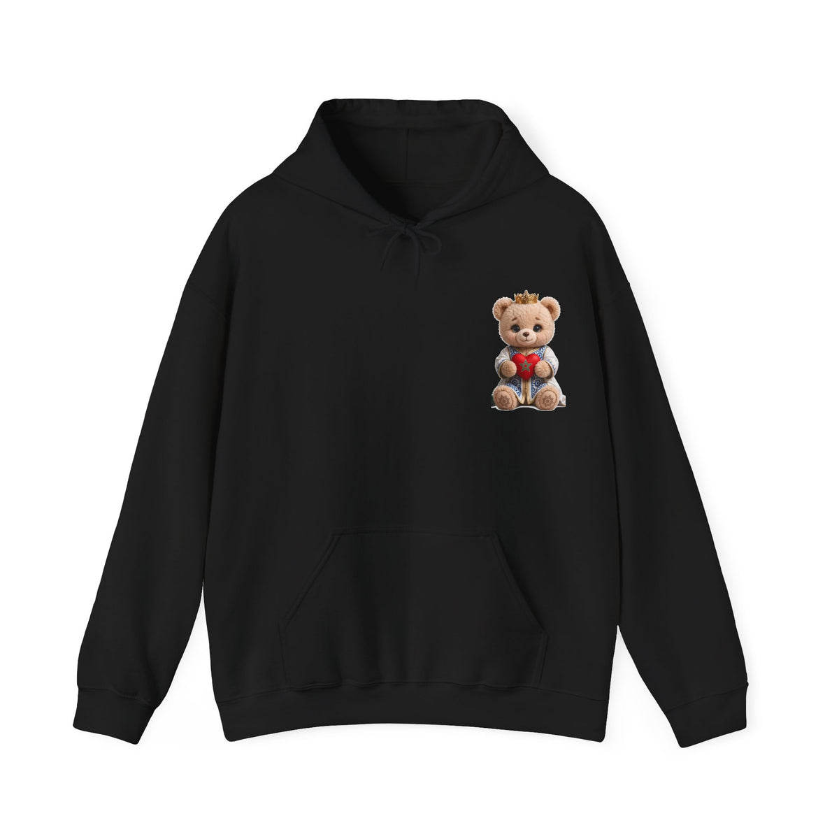 Teddy Bear Hoodie — Cute Crowned Bear Holding Heart Pullover - LUMÏA