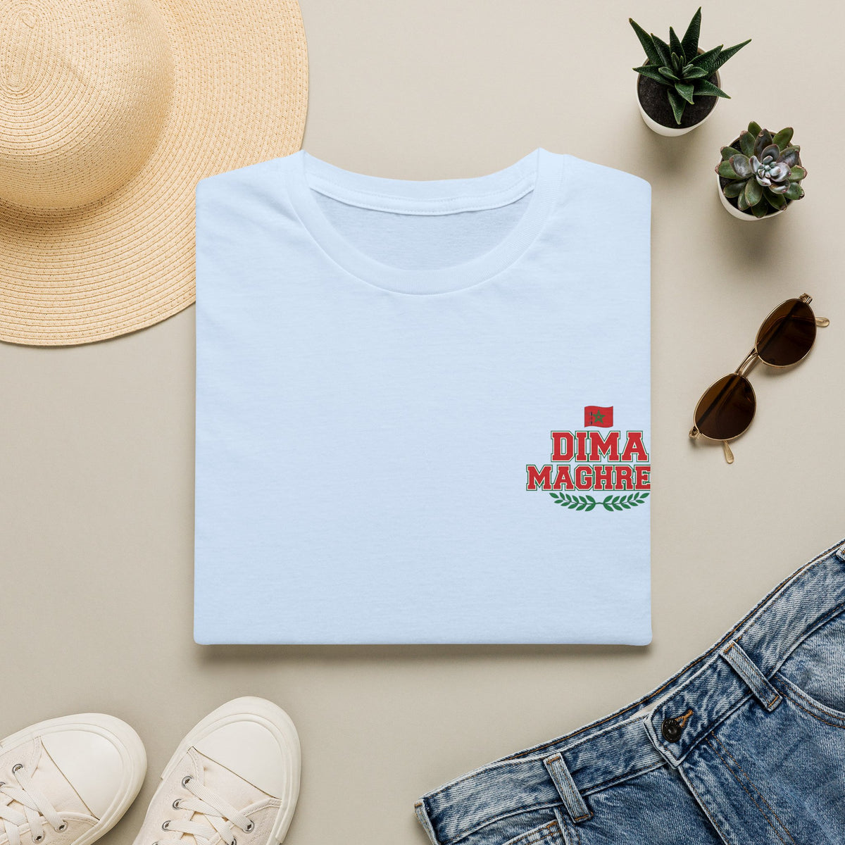 T-Shirt Logo Cœur Dima Maghrib — Fierté Nord-Africaine Casual - LUMÏA