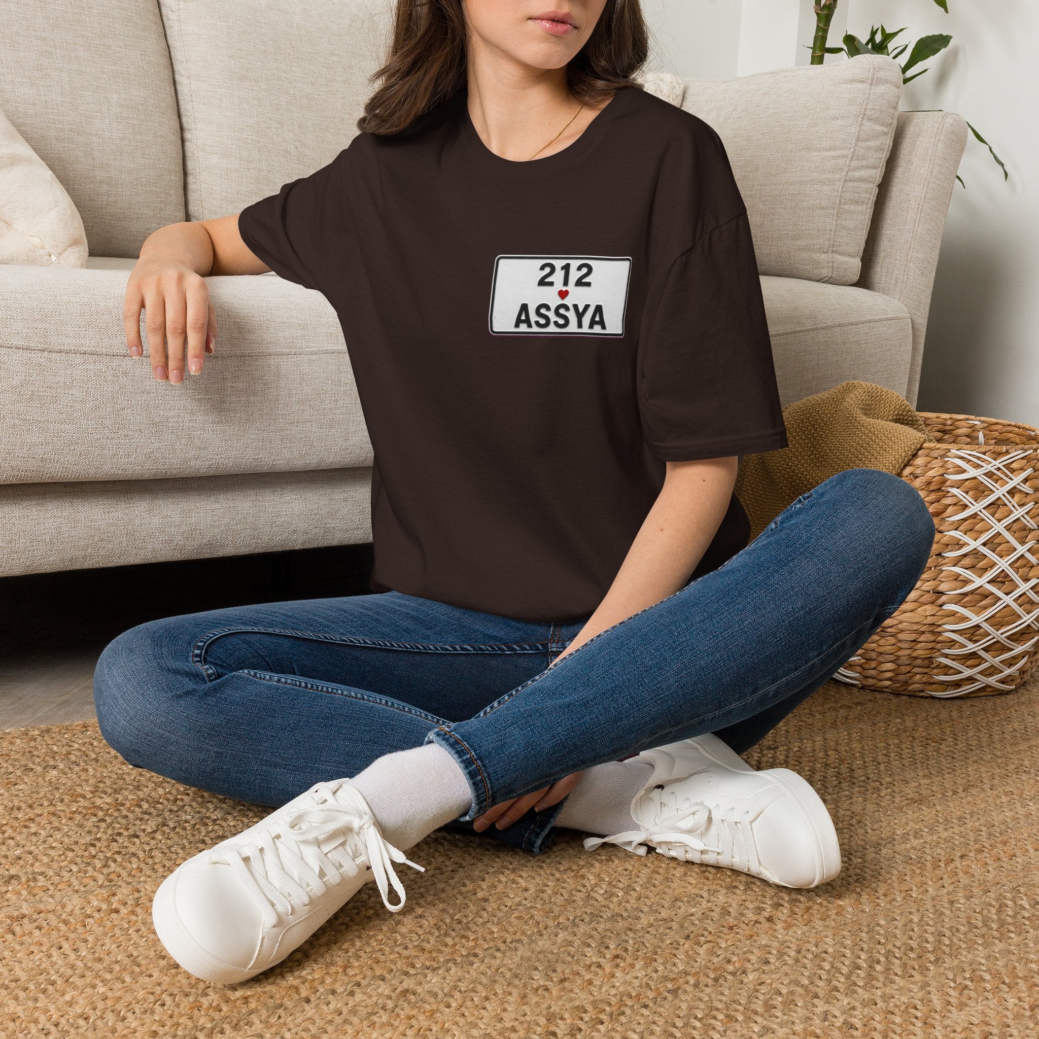 212 Assya Nameplate T‑Shirt — Personalized City Number Tee - LUMÏA