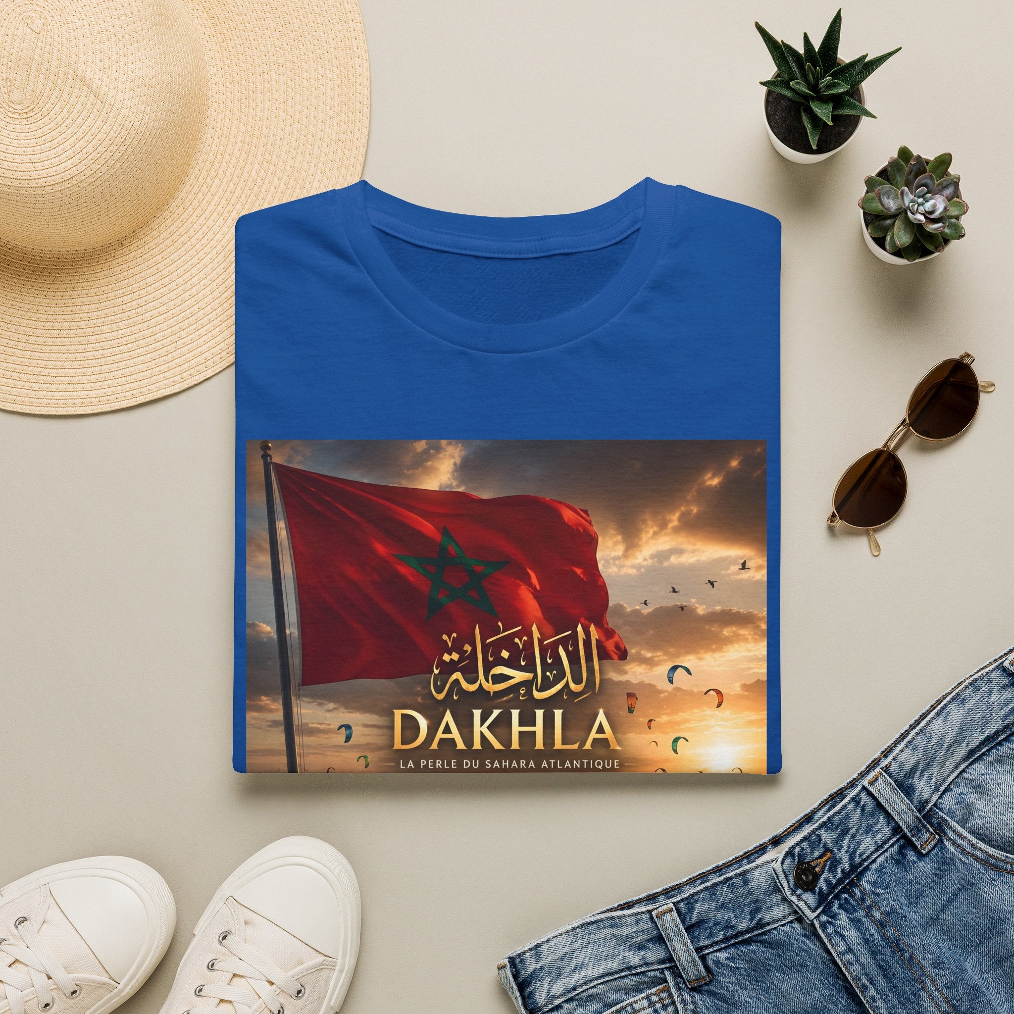 Dakhla Flag T-Shirt — Moroccan Dakhla Scenic Graphic Tee - LUMÏA