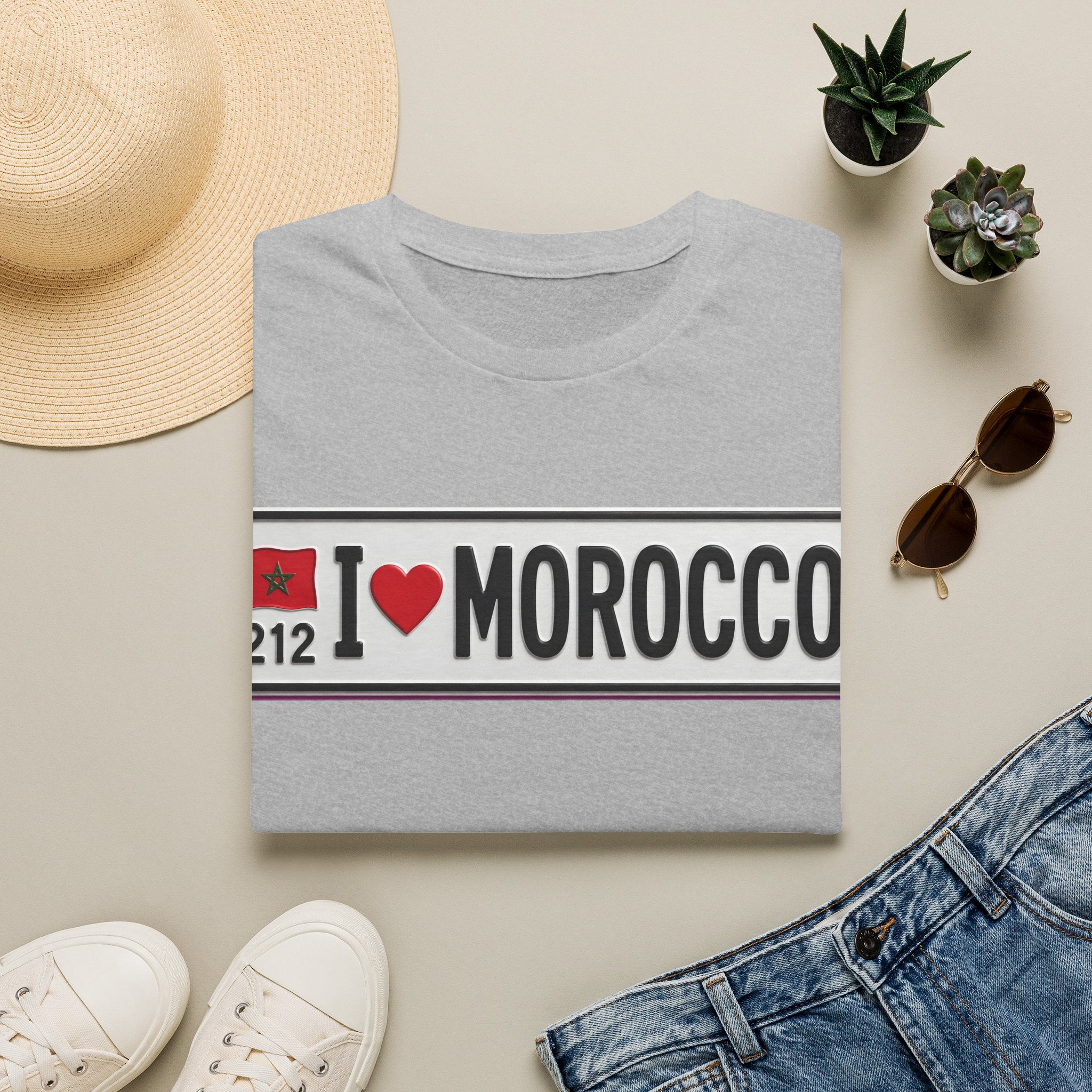 I Morocco T-Shirt — Passport Plate Travel Tee - LUMÏA