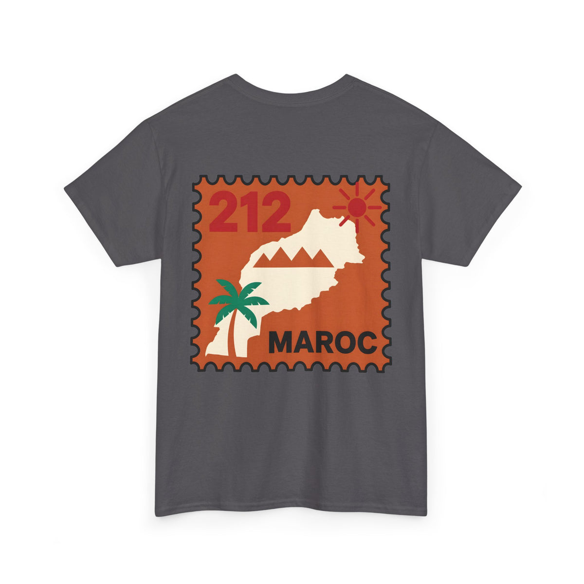 T-shirt Timbre Maroc 212 — Style voyage vintage