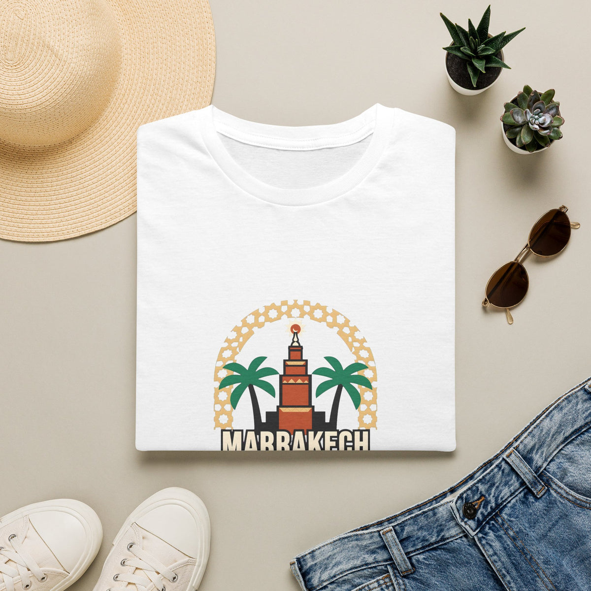 T-shirt Marrakech Palmiers — Souvenir de voyage au Maroc - LUMÏA