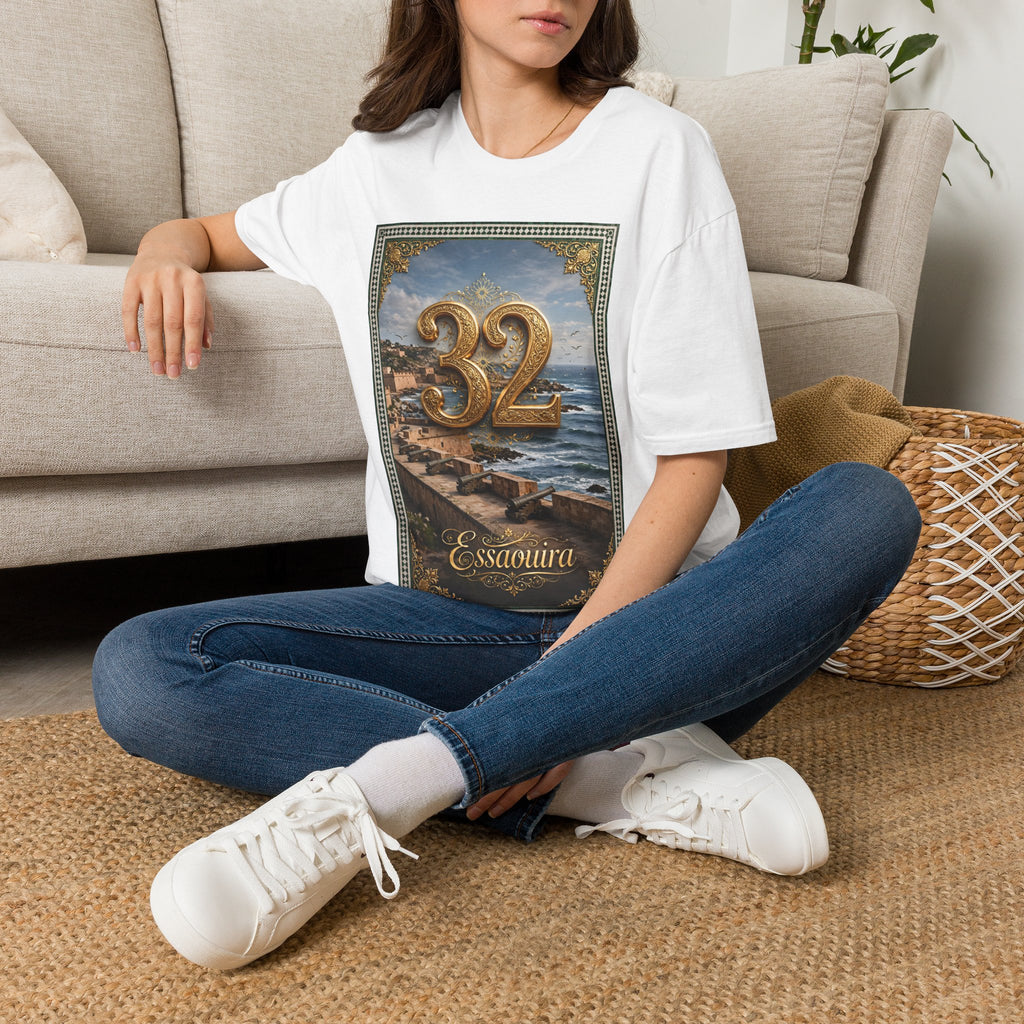 Vintage Coastal '32' Graphic T-Shirt – Essaouira Seaside Design