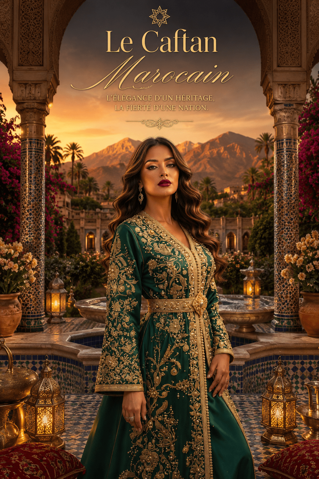 Portrait de Femme Marocaine en Caftan — Art IA LUMÏA - LUMÏA