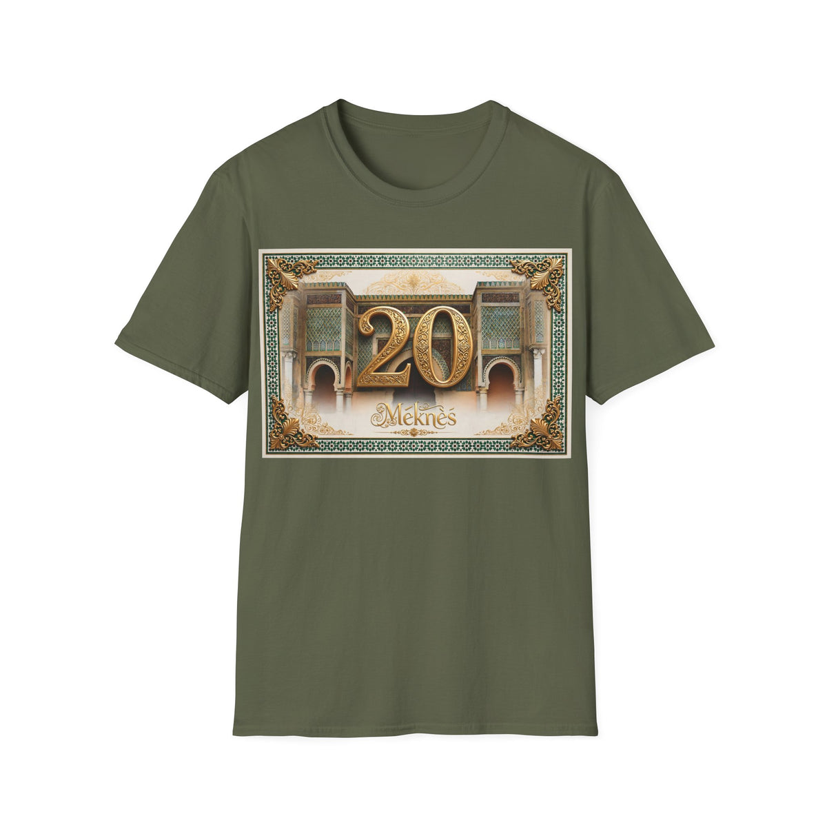 20th Birthday Moroccan Palace T-Shirt — Gold Zellige Anniversary Graphic Tee - LUMÏA