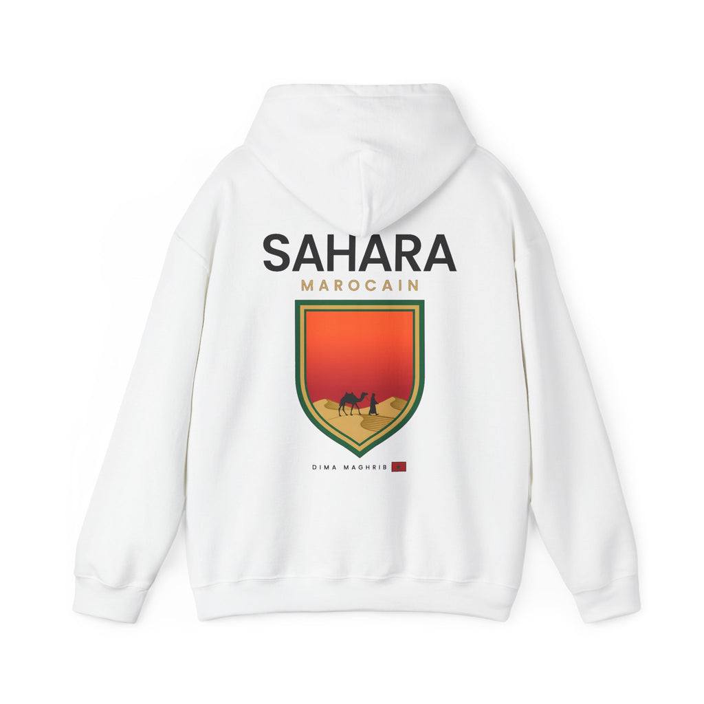 Sahara Marocain Hoodie — Desert Crest Graphic Pullover - LUMÏA
