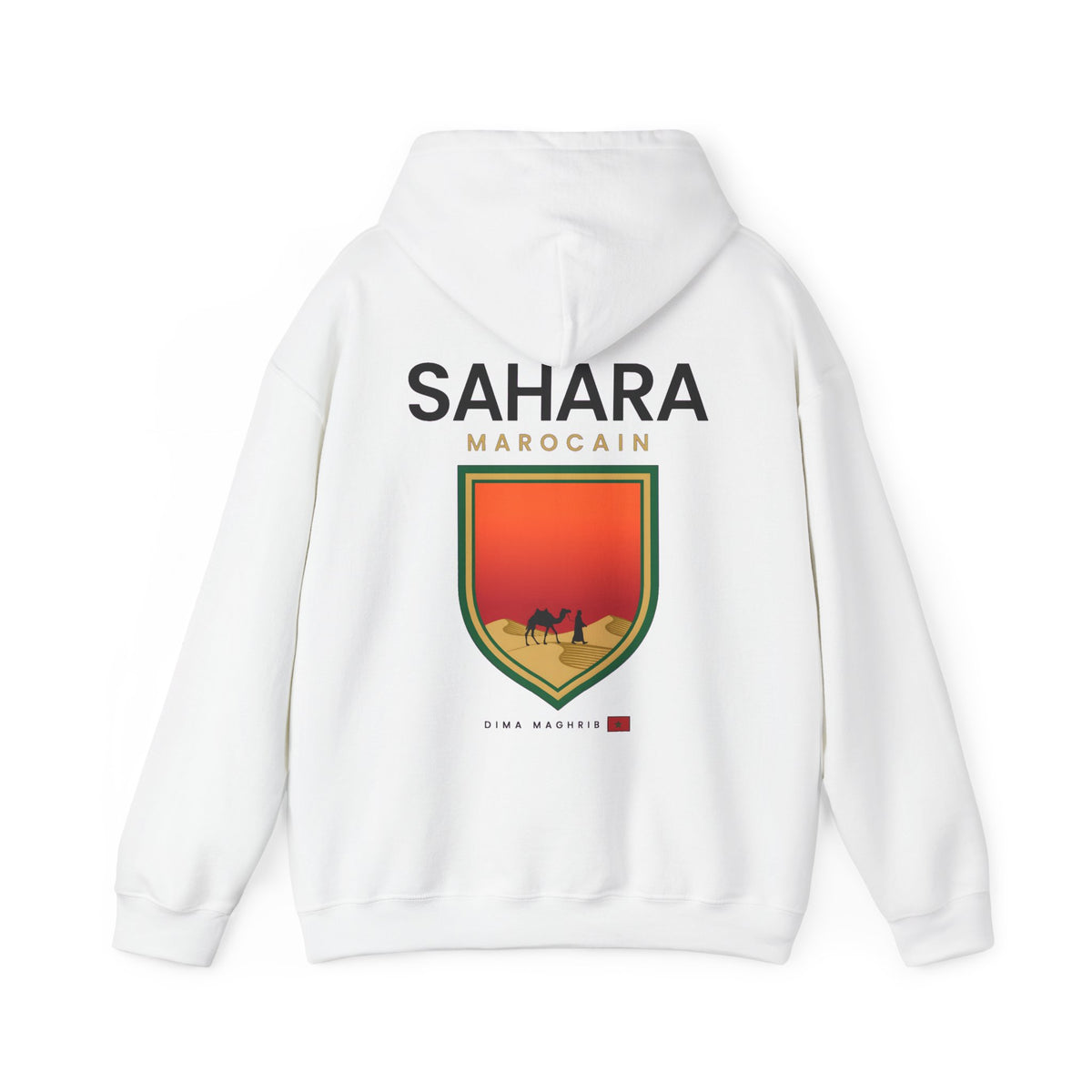 Sahara Marocain Hoodie — Desert Crest Graphic Pullover - LUMÏA