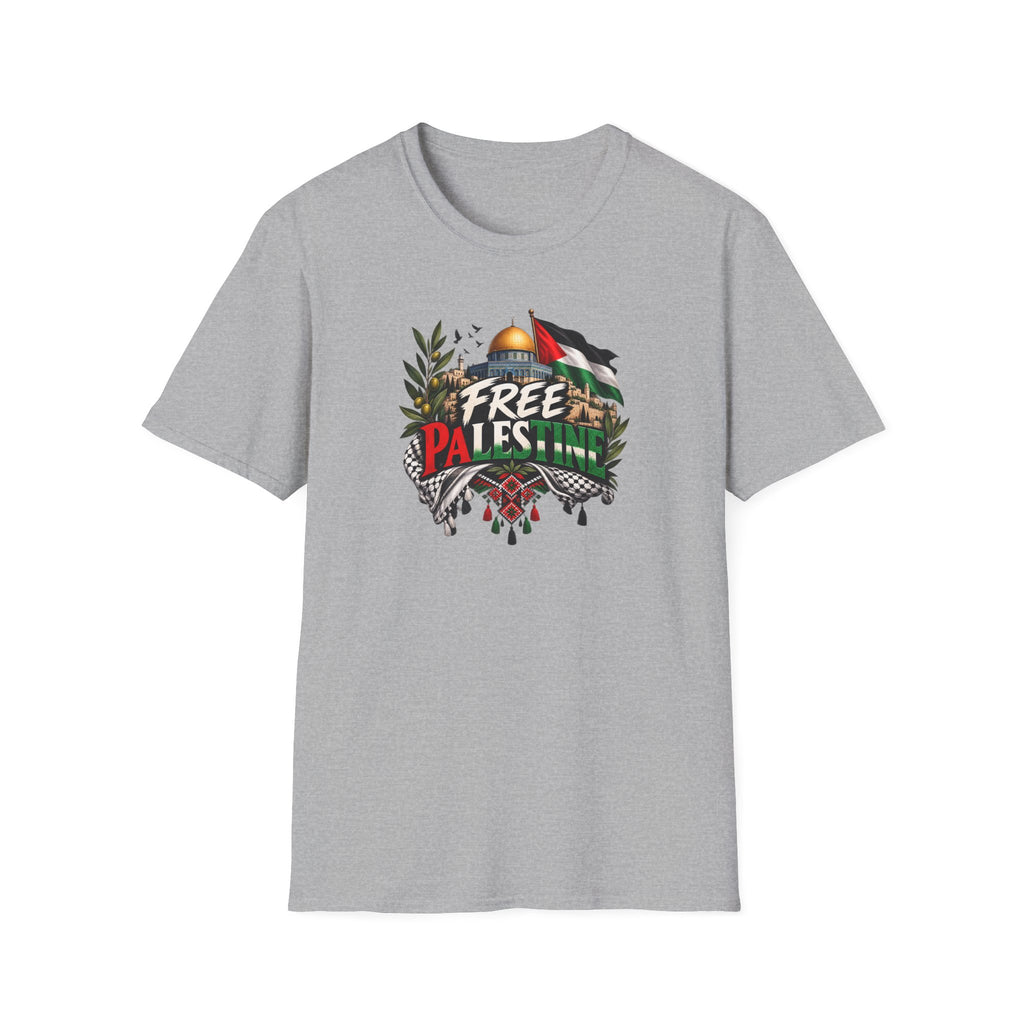 T-shirt Palestine – Motif Dôme du Rocher, branches d’olivier et drapeau - LUMÏA