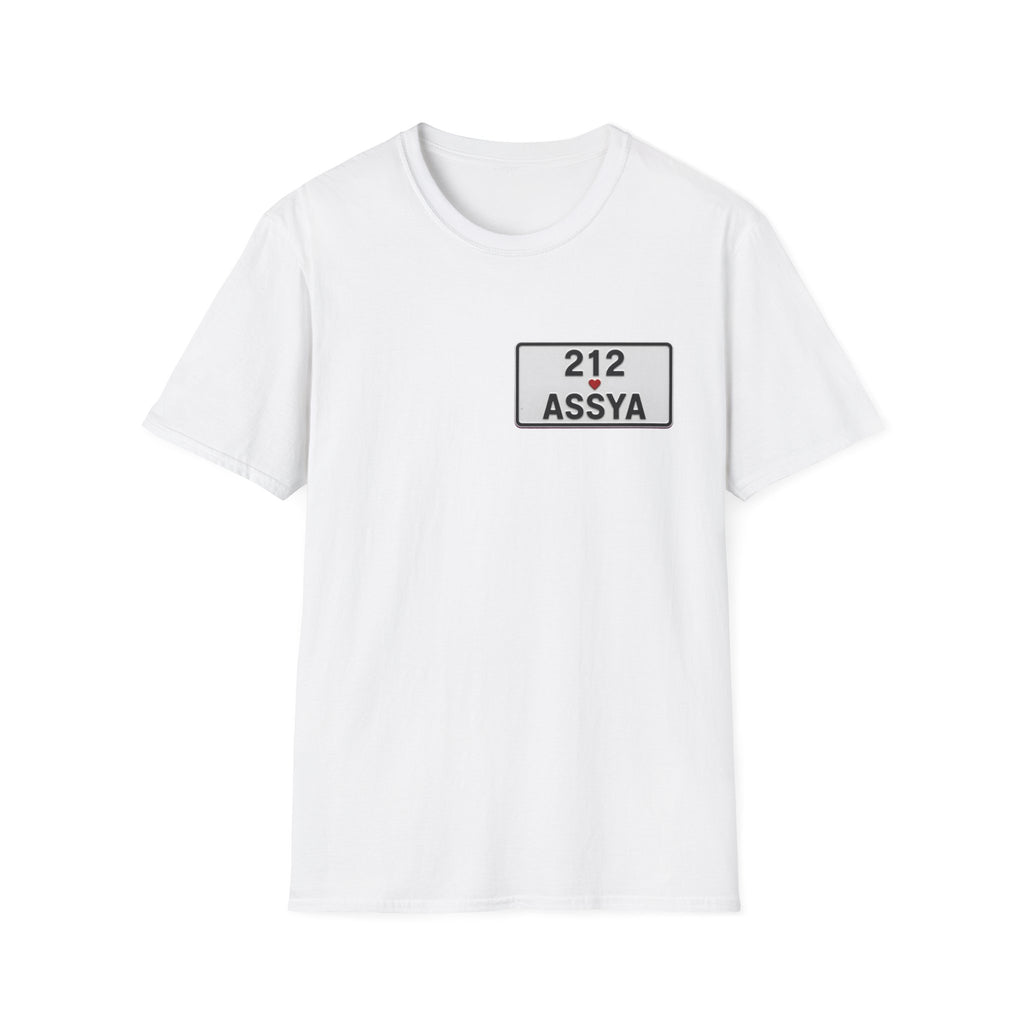 212 Assya Nameplate T‑Shirt — Personalized City Number Tee - LUMÏA