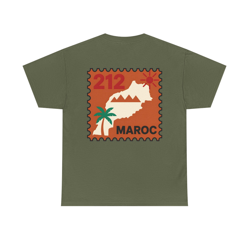 T-shirt Timbre Maroc 212 — Style voyage vintage