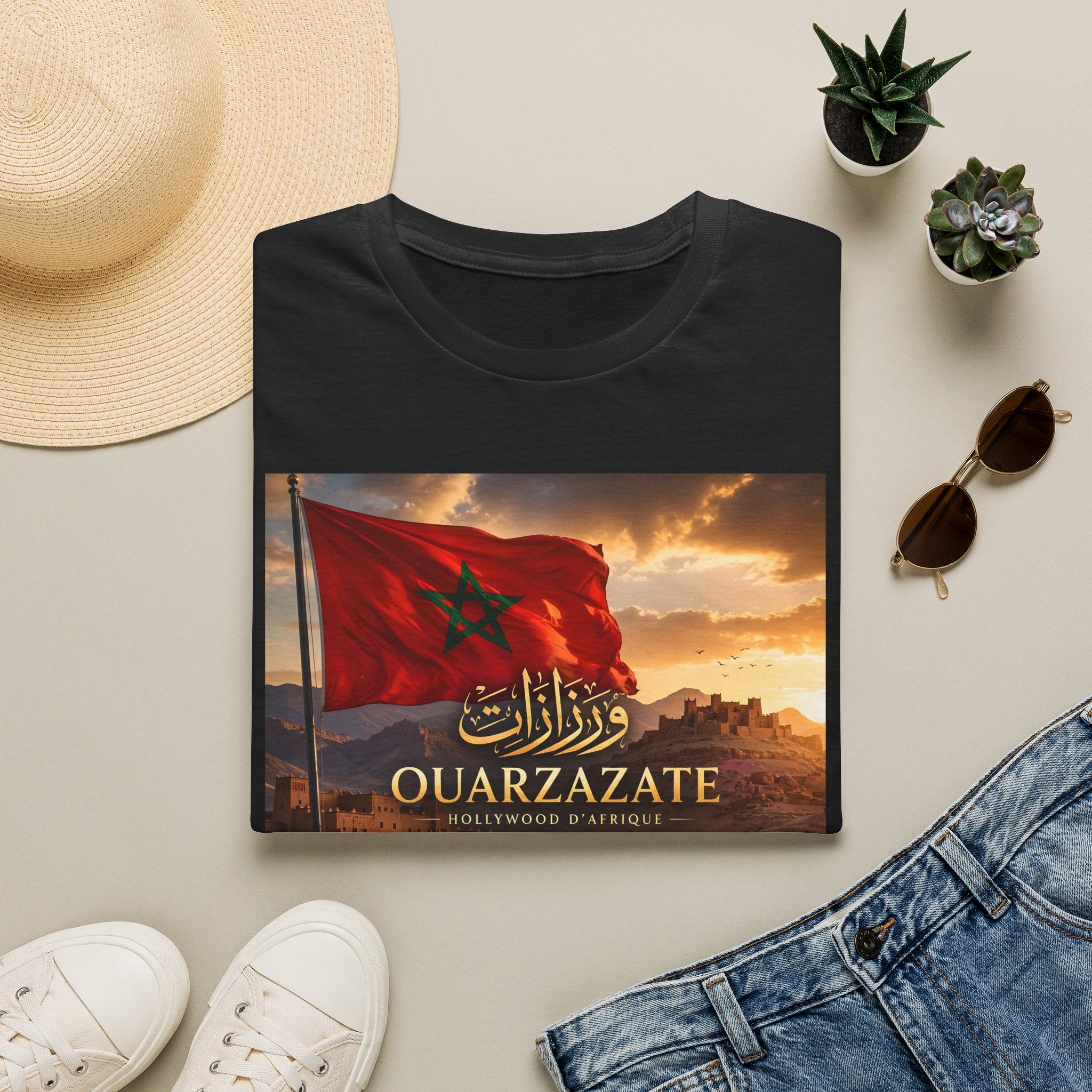 Ouarzazate T-Shirt — Hollywood d'Afrique Moroccan Flag Graphic Tee - LUMÏA