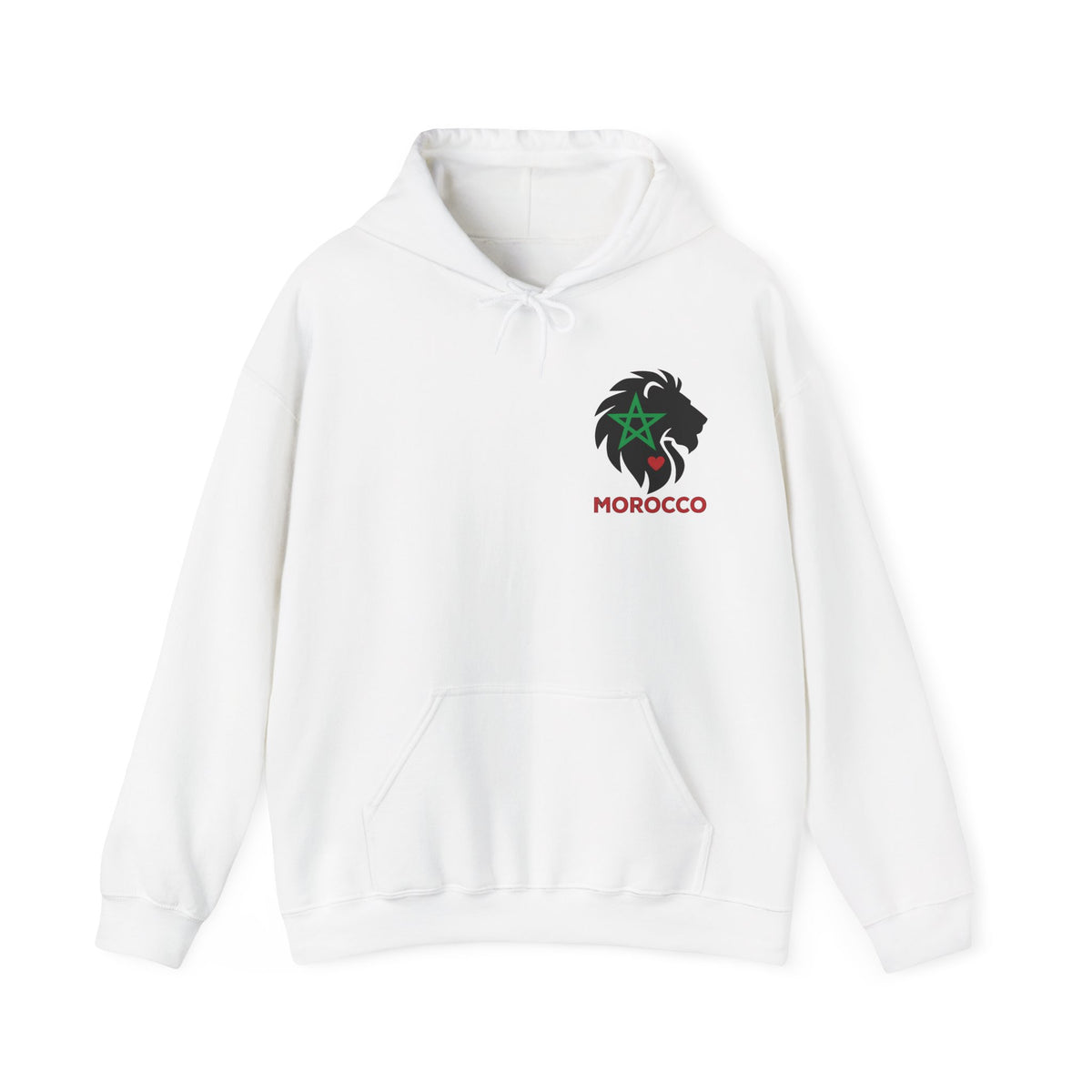 Sweat à capuche Lion du Maroc – Étoile verte et cœur rouge - LUMÏA