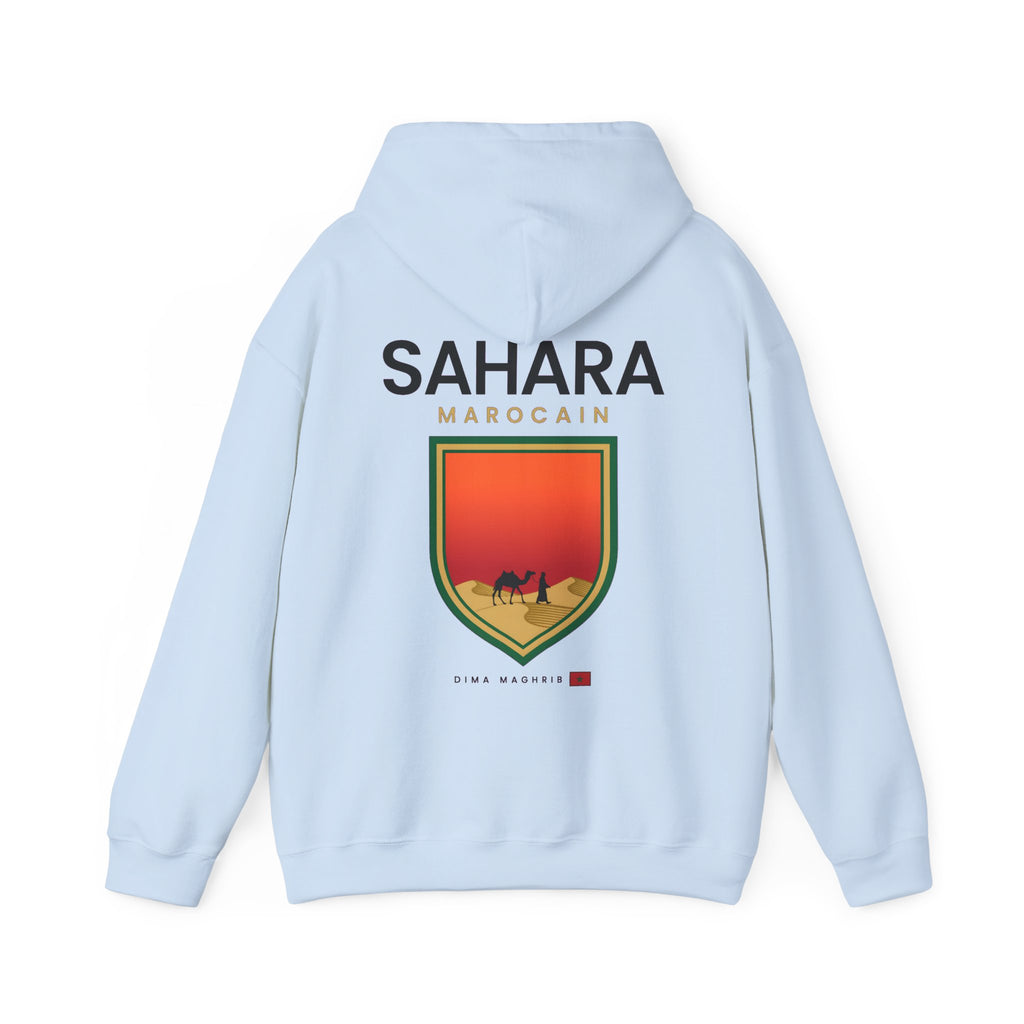 Sahara Marocain Hoodie — Desert Crest Graphic Pullover - LUMÏA