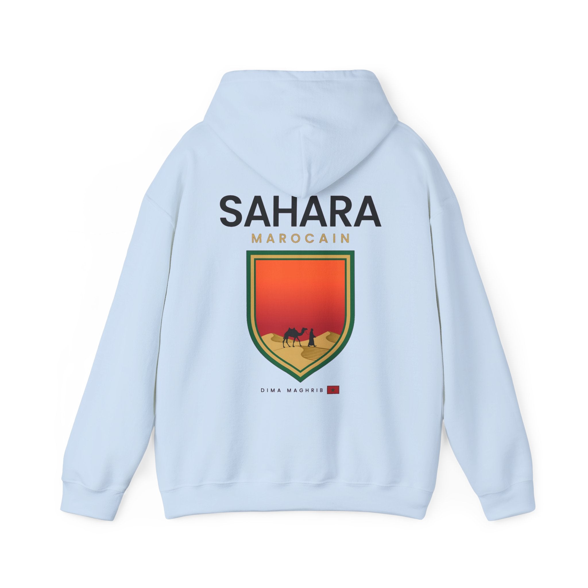 Sahara Marocain Hoodie — Desert Crest Graphic Pullover - LUMÏA