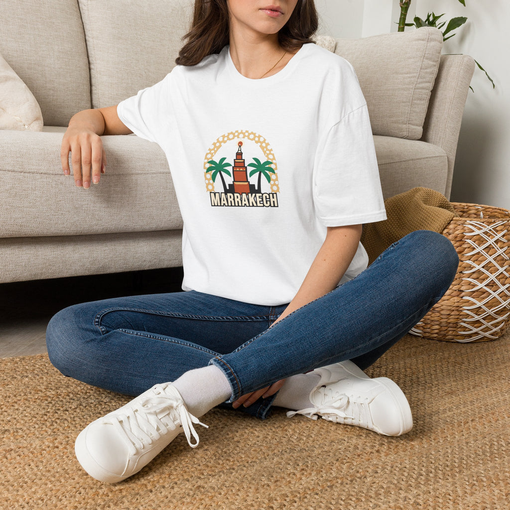 T-shirt Marrakech Palmiers — Souvenir de voyage au Maroc