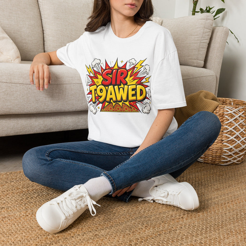 Sir T9awed Comic-Style Graphic T-Shirt