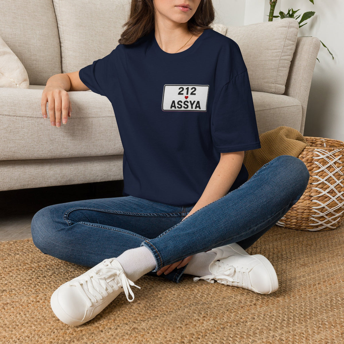 212 Assya Nameplate T‑Shirt — Personalized City Number Tee - LUMÏA