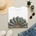 Mandala Flower T-Shirt — Boho Teal & Gold Meditation Graphic Tee
