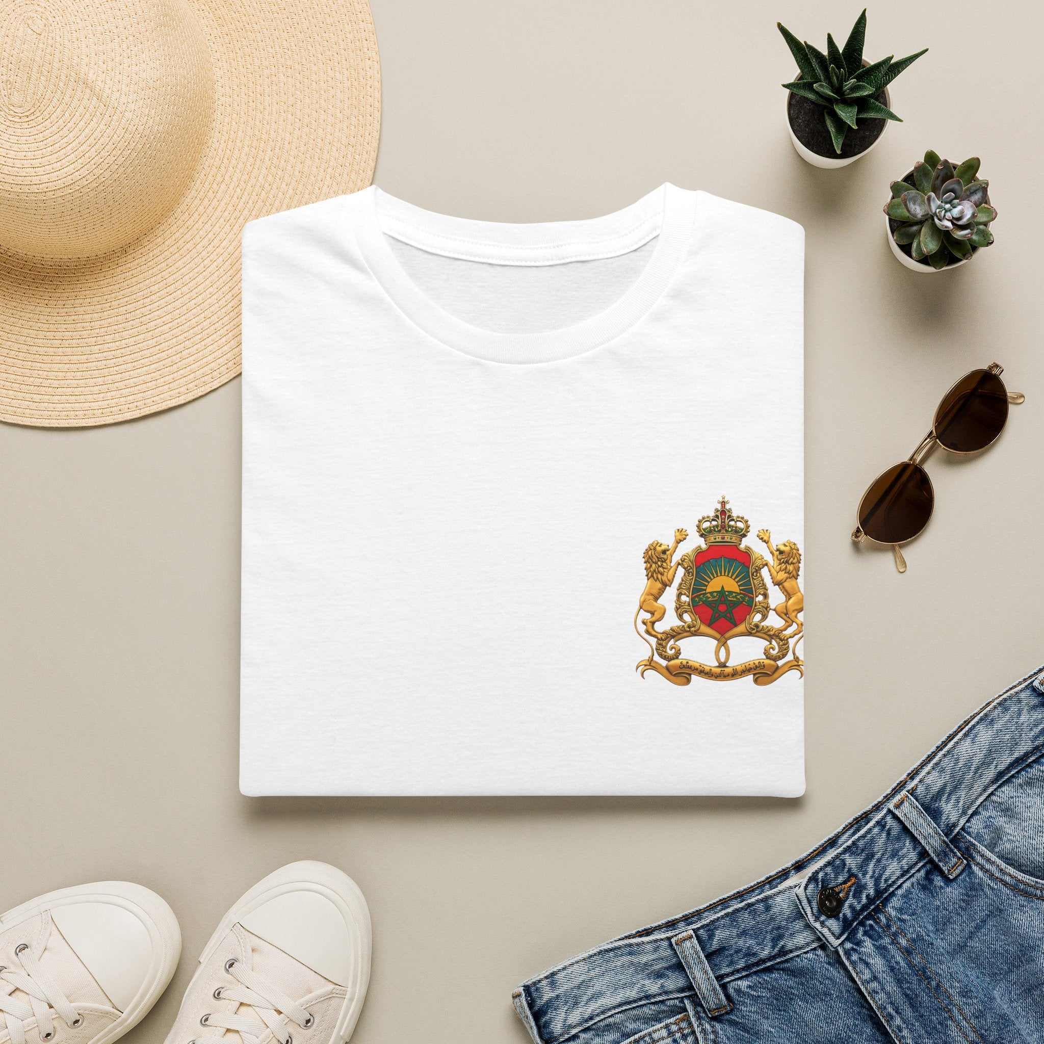 Moroccan Royal Crest Chest Logo T‑Shirt - LUMÏA