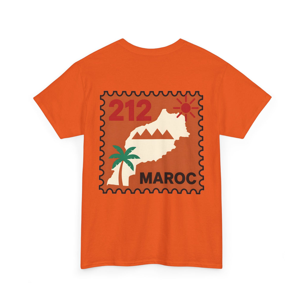 T-shirt Timbre Maroc 212 — Style voyage vintage