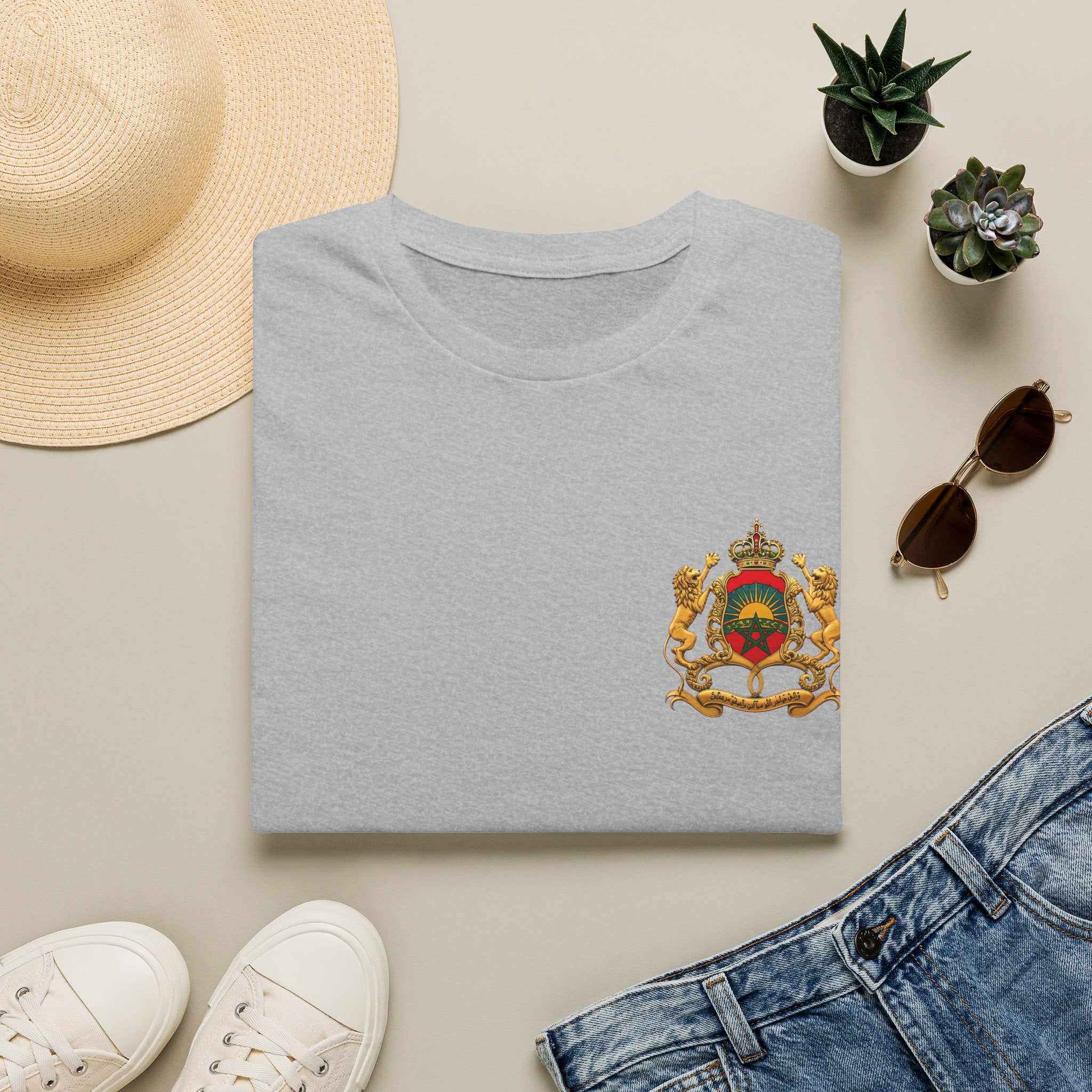 Moroccan Royal Crest Chest Logo T‑Shirt - LUMÏA
