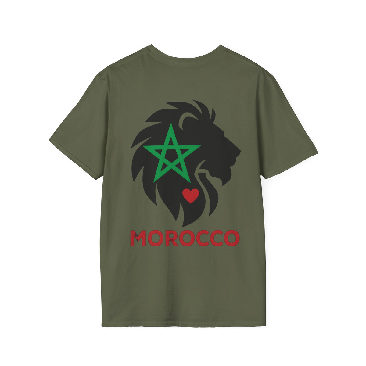 T-shirt Lion du Maroc – Étoile verte et cœur rouge - LUMÏA