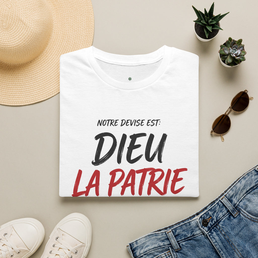 T-Shirt — "Dieu La Patrie Le Roi" French Patriotic Graphic Tee