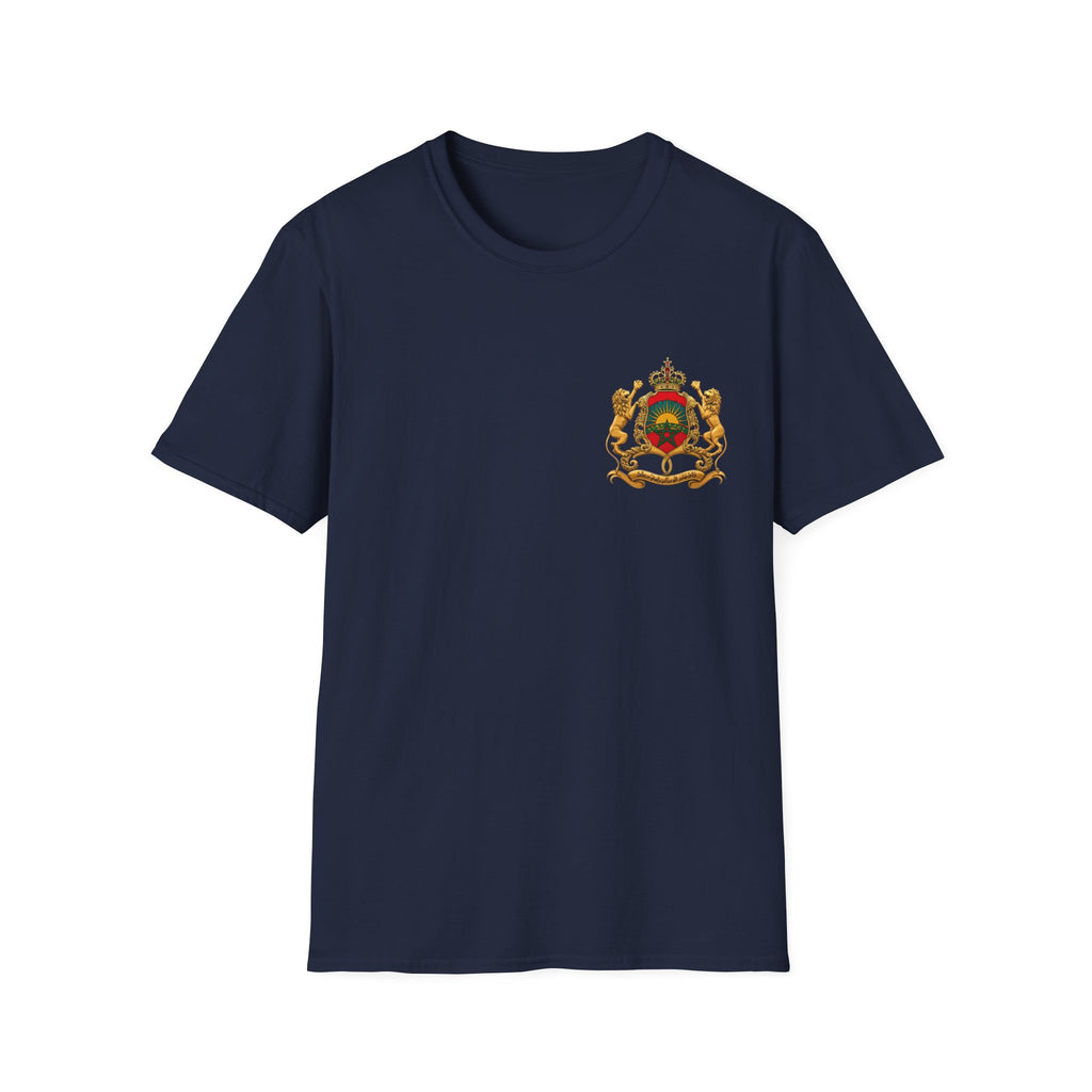 Moroccan Coat of Arms Chest T‑Shirt — Vintage Morocco Crest Tee