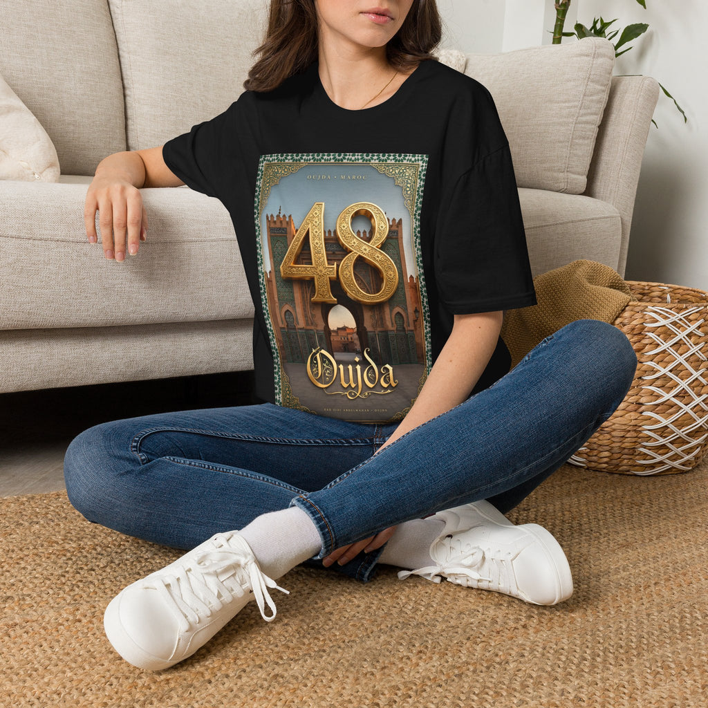 48 Oujda Souvenir T-Shirt — Vintage Moroccan Cityscape Tee